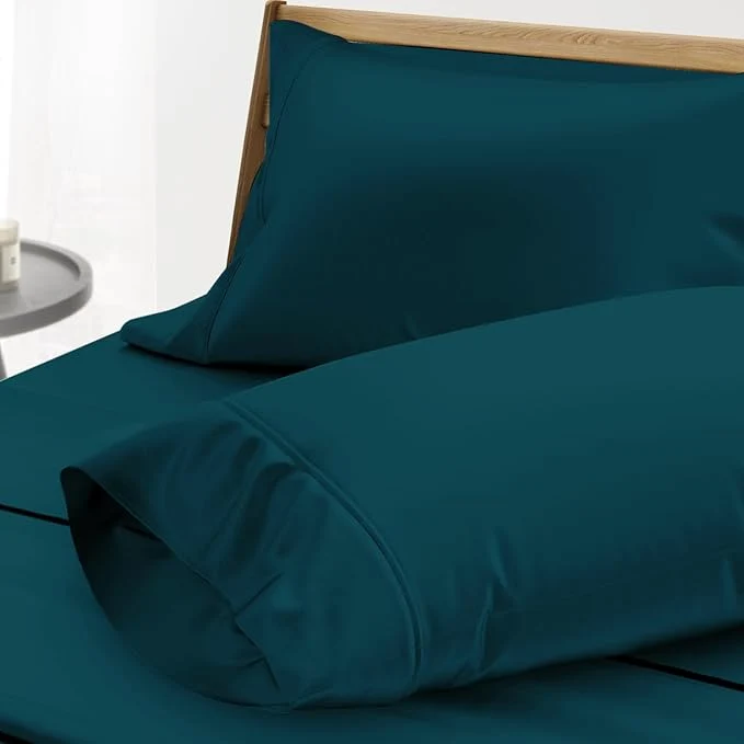 Practical Thread Spread Egyptian Cotton Pillow Cases Queen Size Set of 2 – Luxury 1000 Series Paradise Collection Queen Pillow Cases Teal Soft Cooling Sateen Hotel Egyptian Cotton Pillowcases Functional