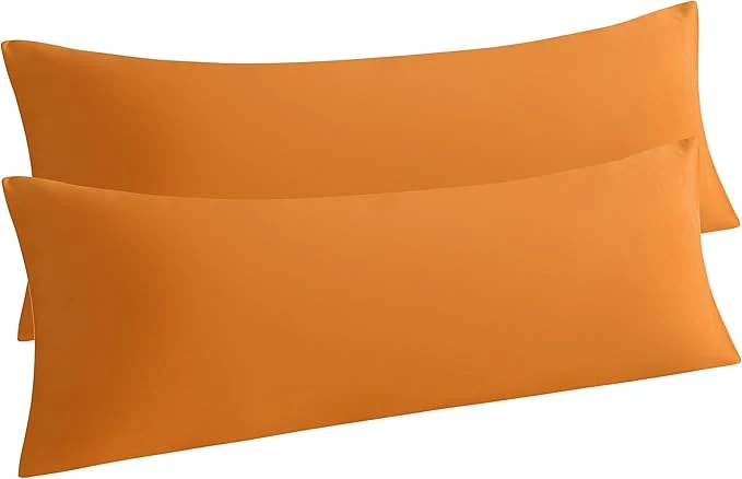 Optimized NTBAY Body Pillow Cases Set of 2 2 Pack Brushed Microfiber 20×54 Pillow Cases Soft Wrinkle Fade Stain Resistant Pale Orange Pillow Cases with Envelope Closure 20×54 Inches Pale Orange Refined