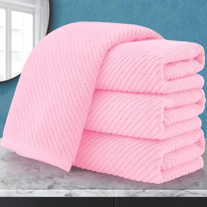 Functional VOOVA MOVAS Pink Bathroom Hand Towels Set of 4 Large 18 x 28 Trendy
