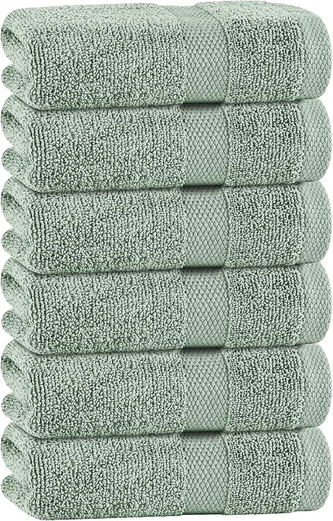 Traditional White Classic Green Hand Towels Specialty