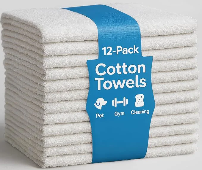 Powerful JMR White Bath Towels Bulk Pack of 12 Selected