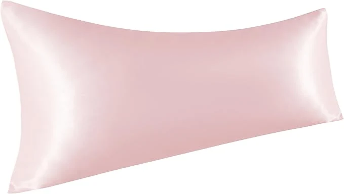 Prestigious NTBAY Satin Body Pillowcase for Hair and Skin Luxurious and Silky Pillow case with Envelope Closure 20×54 Inches Light Pink Excellent