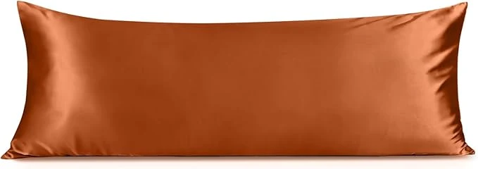High-Performance INFIIXSO Body Pillow Cover with Zipper Luxury Mulberry Silk Body Pillow Case 20×54 Inches Ultra Smooth and Soft Cooling Long Pillowcase Gift for Women Men Orange Enhanced