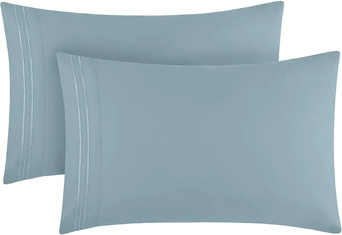 Contemporary Mellanni Pillow Cases – Luxury Extra Soft Cooling Pillow Covers – 2 PC Iconic Collection Pillowcases – Envelope Closure King 20 quot x 40 quot Spa Blue Authentic