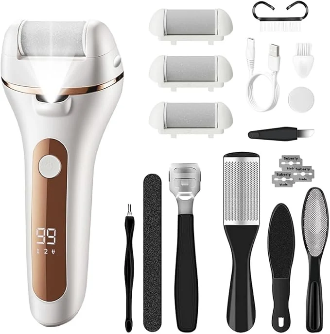 Top-Quality Electric Foot Callus Remover Rechargeable Pedicure Kit Green