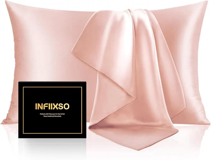 Practical INFIIXSO Mulberry Silk Pillowcase for Hair and Skin Silk Pillow Cases King Size with Hidden Zipper 20×40 Inches Smooth and Soft Cooling Pillow Cases for Hot Sleepers Coral 1 Pack Functional