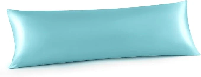 Fine INFIIXSO Body Pillow Cover with Zipper Luxury Mulberry Silk Body Pillow Case 20×54 Inches Ultra Smooth and Soft Cooling Long Pillowcase Gift for Women Men Ocean Mist Consistent