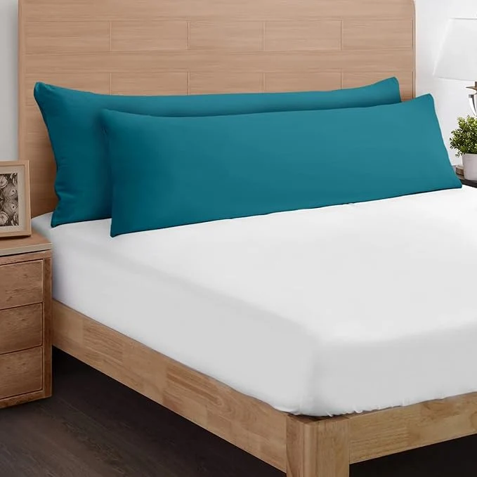 Safe YIYEA Body Pillow Cover Set of 2 Ultra Soft 1800TC Hotel Quality Double Brushed Microfiber Body Pillow Pillowcases Envelope Closure Fade Resistant 20 quot x54 quot Teal Organic