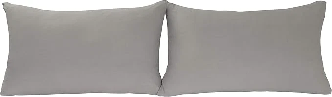 Reusable Stretch Pillowcases – Micro Jersey Knit amp Ultra Soft Standard Size – Set of 2 Pillow Cases Light Gray Eco-Friendly