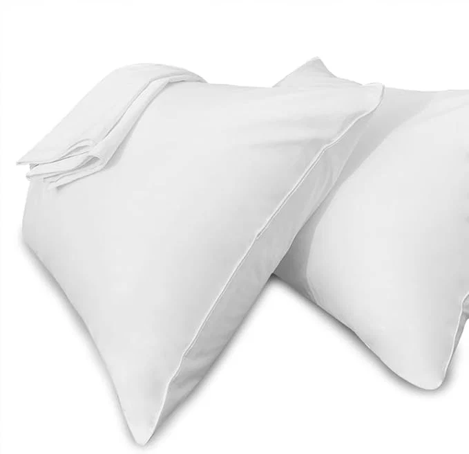 Trusted Precoco White Pillow Cases Standard Size- Cotton Pillowcase Covers with Zipper Hidden Breathable amp Ultra Soft Pillow Covers for Easy Care Set of 2 Exceptional