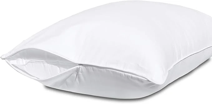 Minimalist King Size Pillow Protectors with Zipper- Cotton Pillowcases for Hair and Skin Comfort Soft Pillow Case Protector for Easy Care White Pillow Cases Covers with Hidden Zipper 1 Pack 20X36 Exclusive