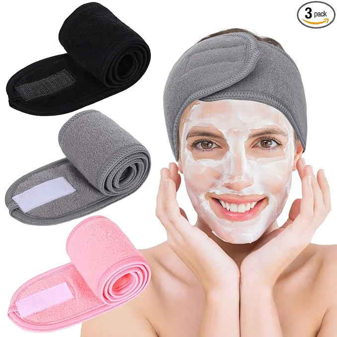 Natural Whaline Spa Facial Headbands 3 Pieces Make Up Wrap Head Terry Cloth Headband World-Class