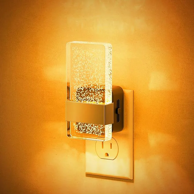 Durable JandCase Night Lights Plug into Wall Dusk to Dawn Sensor Acrylic Bubble Design Flexible