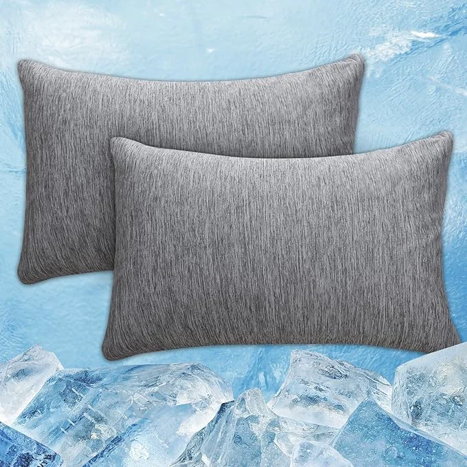 Artisan CHOSHOME Cooling Pillow Cases Zipper Pillow Covers Q-Max gt 0.45 Zippered Pillowcases for Hot Sleepers Soft Breathable Skin-Friendly 4 Pack Standard 20 quot x 26 quot Grey Premium Material