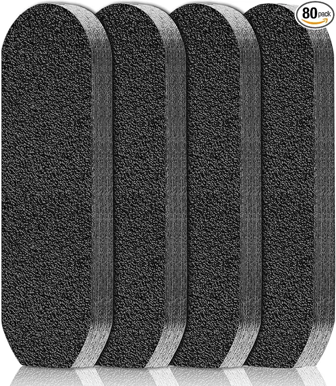 Effective Flutesan 80 Pcs Stainless Steel Foot File Refills 100 Grit Pads Fine Crafted