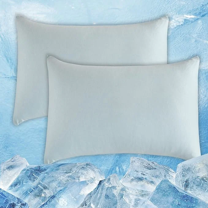 Green CHOSHOME Cooling Pillow Cases Zipper Pillow Covers Q-Max gt 0.45 Zippered Pillowcases for Hot Sleepers Soft Breathable Skin-Friendly 2 Pack King 20 quot x36 quot Ice Blue Modern