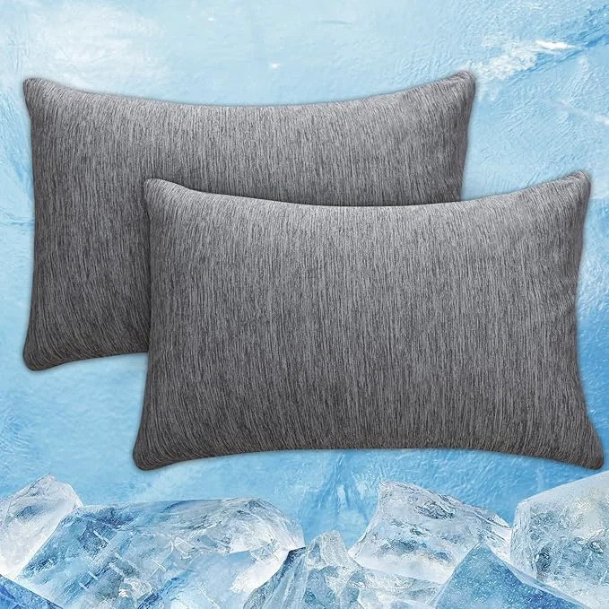Lightweight CHOSHOME Cooling Pillow Cases Zipper Pillow Covers Q-Max gt 0.45 Zippered Pillowcases for Hot Sleepers Soft Breathable Skin-Friendly 2 Pack Standard 20 quot x26 quot Dark Grey Expertly Made