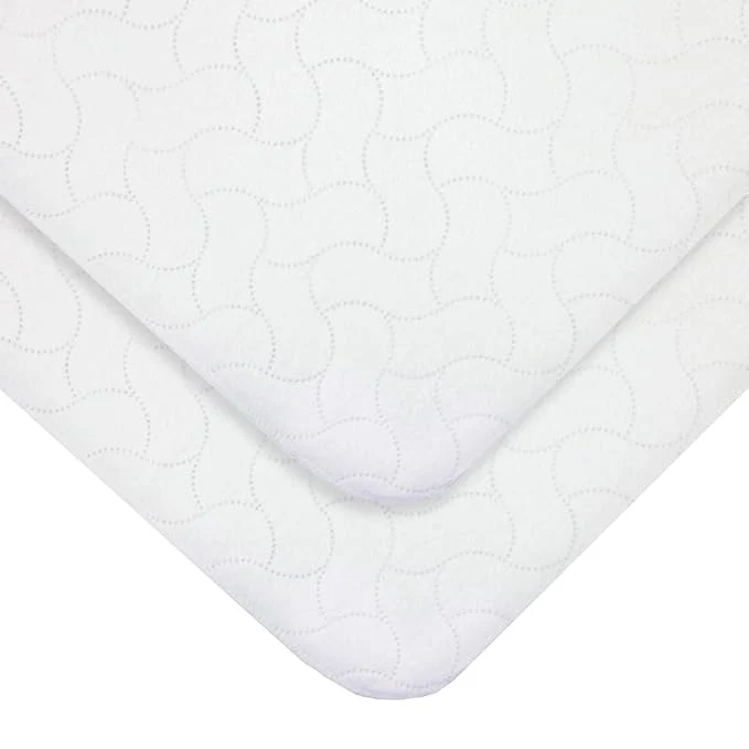 Convenient American Baby Company 2 Pack Waterproof Quilt-Like Flat Reusable Multi-use Protective Mattress Pad Cover for Babies Adults and Pets White 27 quot x36 quot Easy-to-Use