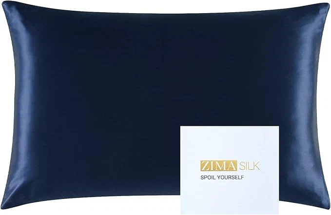 Luxury ZIMASILK 25 Momme Pure Mulberry Silk Pillowcase for Hair and Skin Care Highest Grade 6A Pillow Cases for Women Long-Lasting Durablity Gift for Women Men 1Pc Standard 20 quot x26 quot Navy Blue Crafted