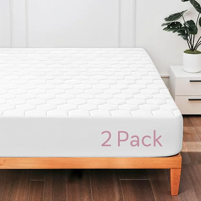 Professional Hearth amp Harbor 2 Pack California King Size Quilted Fitted Mattress Pad Cover Waterproof Mattress Protectors Deep Pocket Fitted Mattress Cover 8 quot – 21 quot 72 quot x 84 quot White Detailed