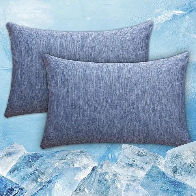 Premium Material CHOSHOME Cooling Pillow Cases Zipper Pillow Covers Q-Max gt 0.45 Zippered Pillowcases for Hot Sleepers Soft Breathable Skin-Friendly 4 Pack Queen 20 quot x30 quot Blue Powerful