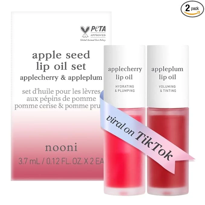Exclusive NOONI Vegan Appleseed Lip Oil Set Powerful