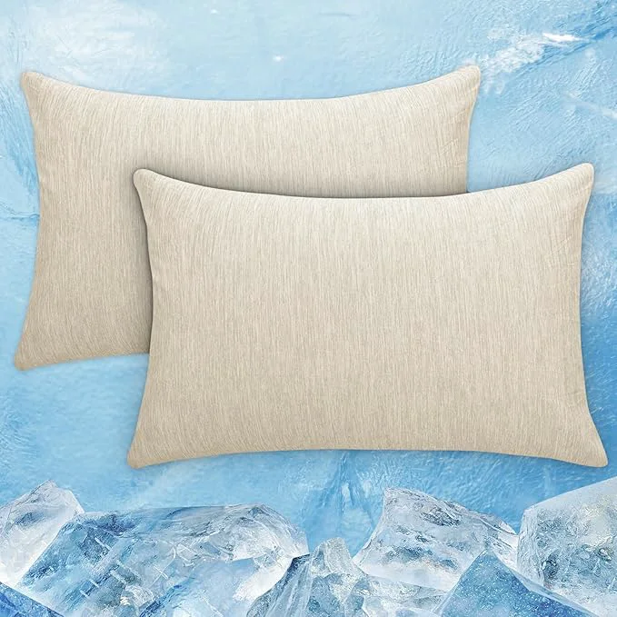 Convenient CHOSHOME Cooling Pillow Cases Zipper Pillow Covers Q-Max gt 0.45 Zippered Pillowcases for Hot Sleepers Soft Breathable Skin-Friendly 2 Pack Standard 20 quot x26 quot Beige Trendy