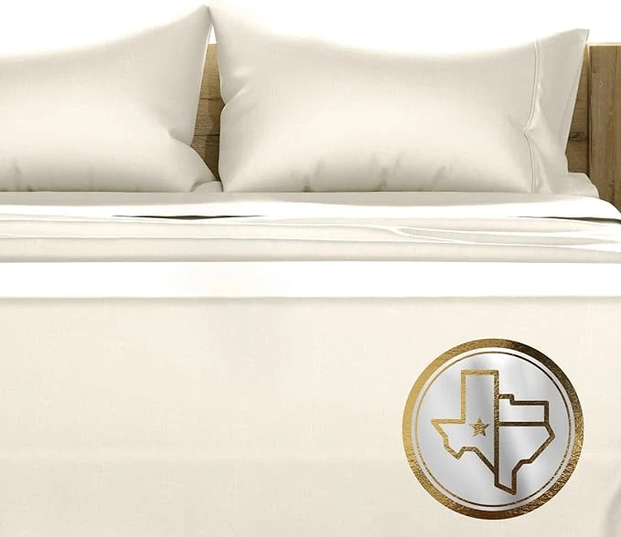 Secure TEXAS LINEN CO. Egyptian Cotton Sheets California King Size – 1500 Thread Count Cal King Sheet Set Egyptian Cotton 4 PC Luxury Bedsheet Ivory Soft Cooling 17 quot Deep Pocket Bedsheet Set Environmentally Friendly