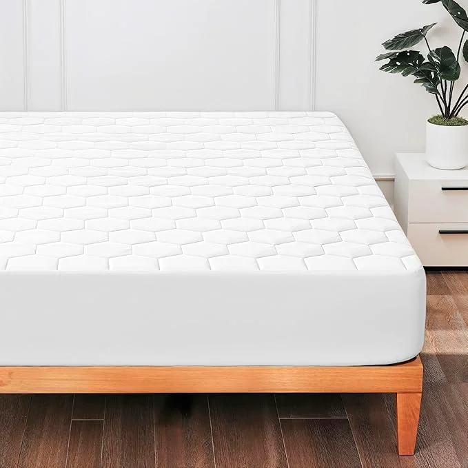 Trendy Hearth amp Harbor Queen Size Quilted Fitted Mattress Pad Cover Waterproof Mattress Protectors Deep Pocket Fitted Mattress Cover 8 quot – 21 quot 60 quot x 80 quot White Long-Lasting