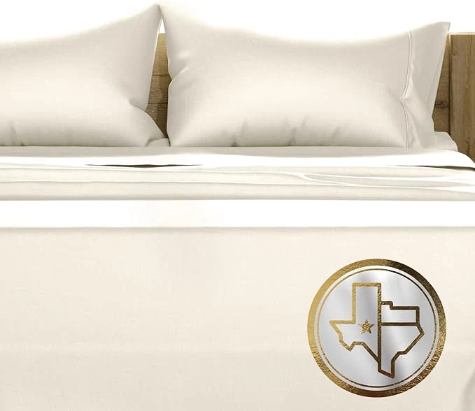 High-Performance TEXAS LINEN CO. Egyptian Cotton Queen Sheets Set – Luxury 1500 Thread Count Egyptian Cotton Sheets Queen Size Bed Set 17 quot Deep Pocket Soft Cooling Sateen Hotel Quality Bedding Set – Ivory Fine