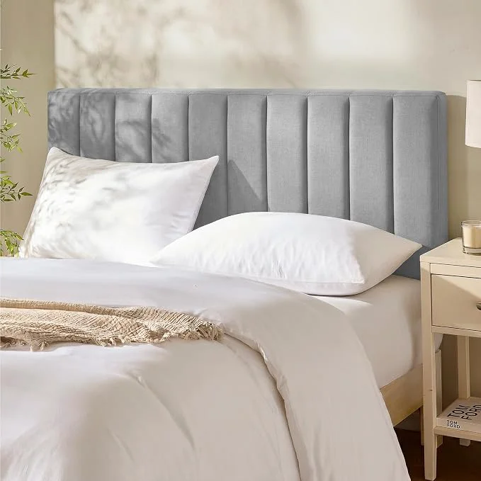Safe Hearth amp Harbor Wall Mounted Queen Headboard Only Bed Headboard Queen Size Easy Assemble Floating Peel and Stick Upholstered Channel Stitched 3D Wall Panels 5 Strips of 3M Tape Included Silver Premium