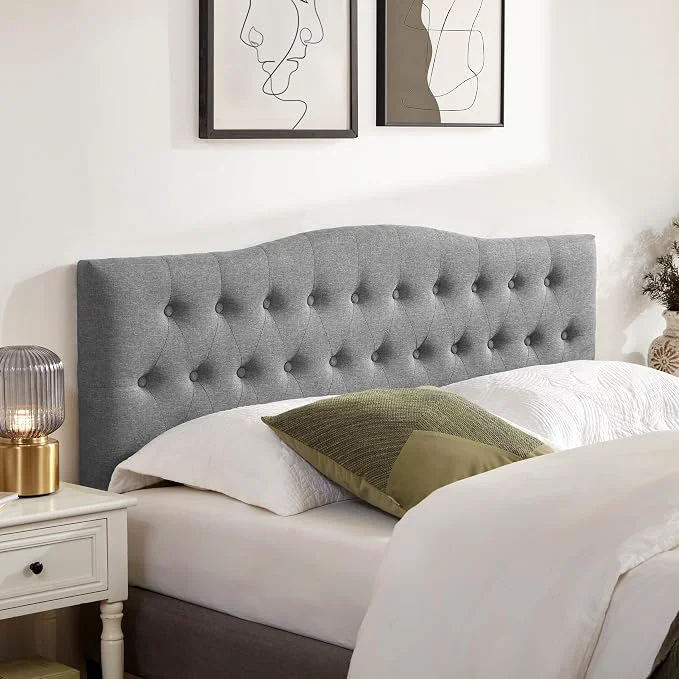 Responsible Tufted Headboard Twin Size Solid Wood Adjustable Height Head Board Gray Upholstered Twin XL Headboard Only Durable Solid Wood Legs Adjustable Height 37-51 in Fabric Button Diamond HeadBoards Dependable