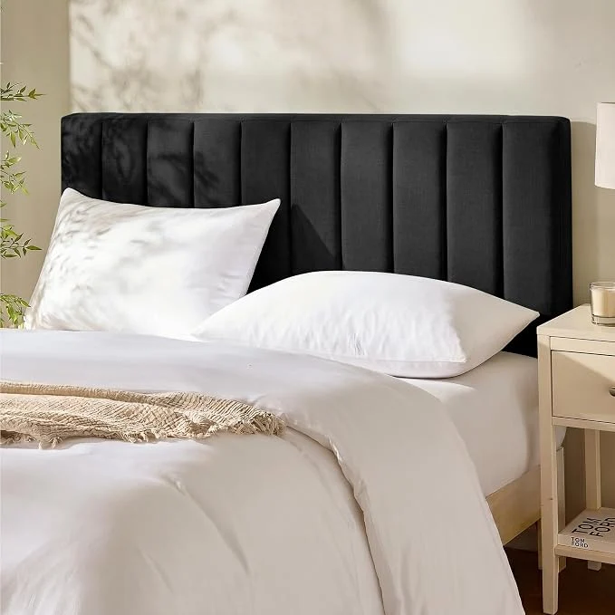 Carefully Designed Hearth amp Harbor Wall Mounted Full Headboard Only Bed Headboard Full Size Easy Assemble Floating Peel and Stick Upholstered Channel Stitched 3D Wall Panels 5 Strips of 3M Tape Included Black Next-Generation
