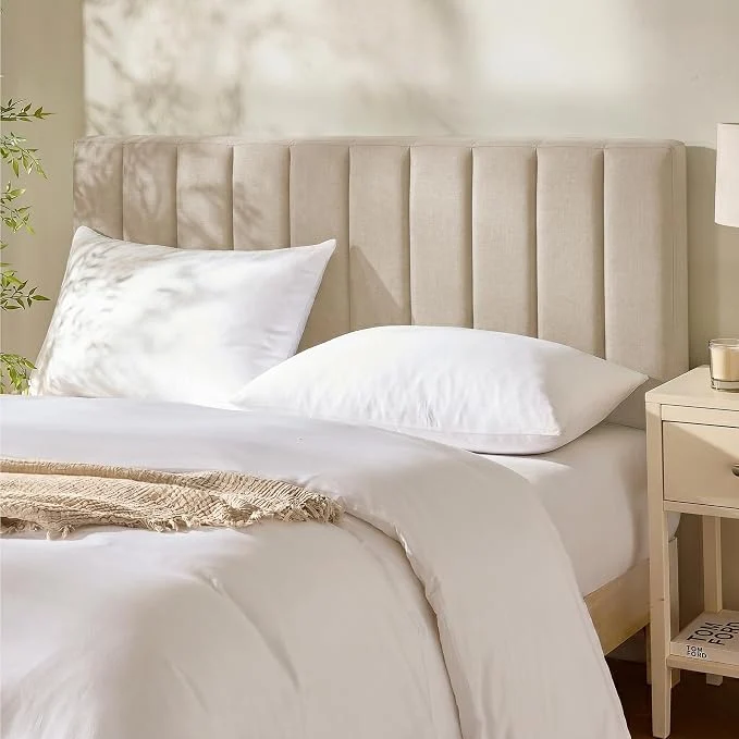 Quality Hearth amp Harbor Wall Mounted Full Headboard Only Bed Headboard Full Size Easy Assemble Floating Peel and Stick Upholstered Channel Stitched 3D Wall Panels 5 Strips of 3M Tape Included Beige High-End