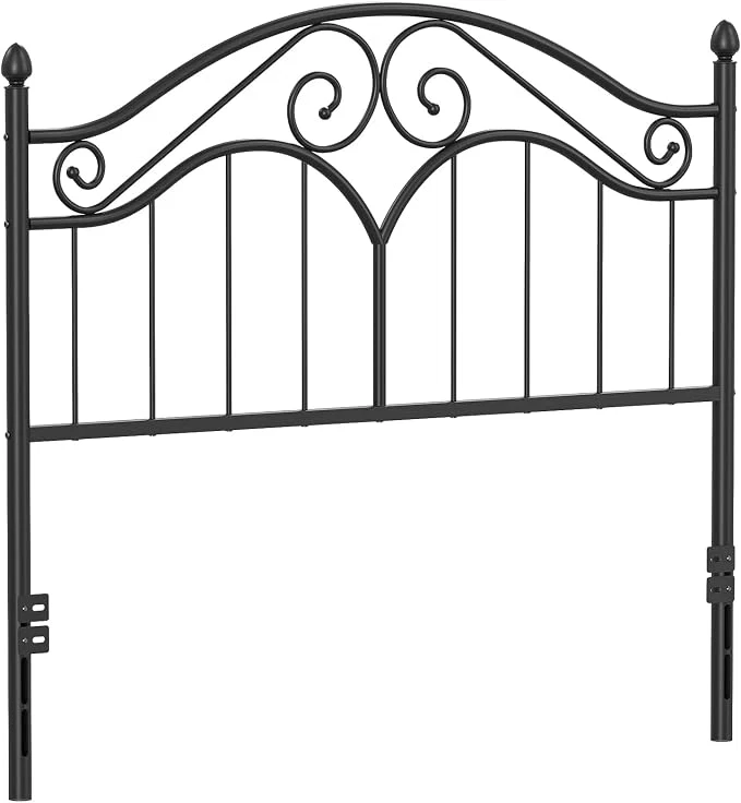 Practical Headboard for Full Size Bed Frame Vintage Platform Bed Metal Headboard Only Height Adjustable Sturdy and Stable Easy Assembly Black Lightweight