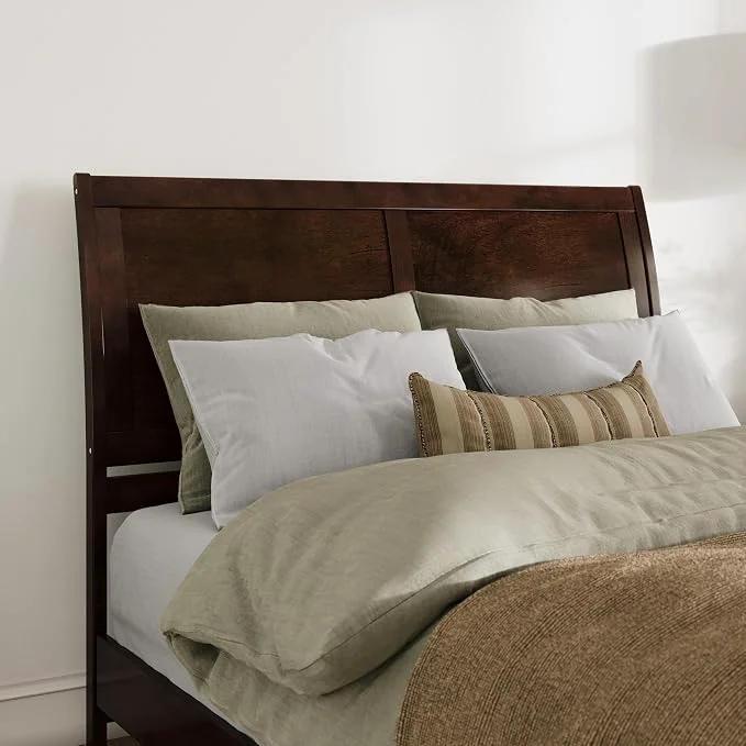 Carefully Designed AFI Portland Queen Sleigh Solid Wood Panel Headboard Walnut Powerful