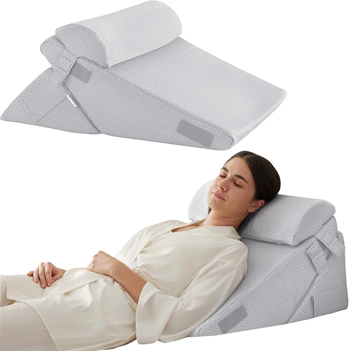 Trusted 3Pcs Orthopedic Bed Wedge Pillow Set Foam Wedge Pillow Post Surgery for Back Leg and Knee Support Adjustable 9 amp 12 Inch Folding Triangle Pillow for Sleeping Acid Reflux Snoring Light Grey World-Class
