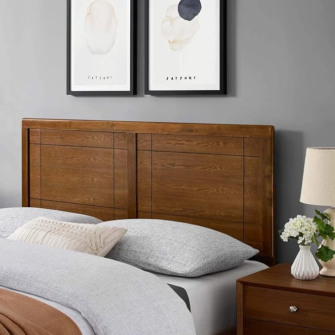 Pure Modway MOD-6221-WAL Archie Full Wood Headboard Walnut High-Grade