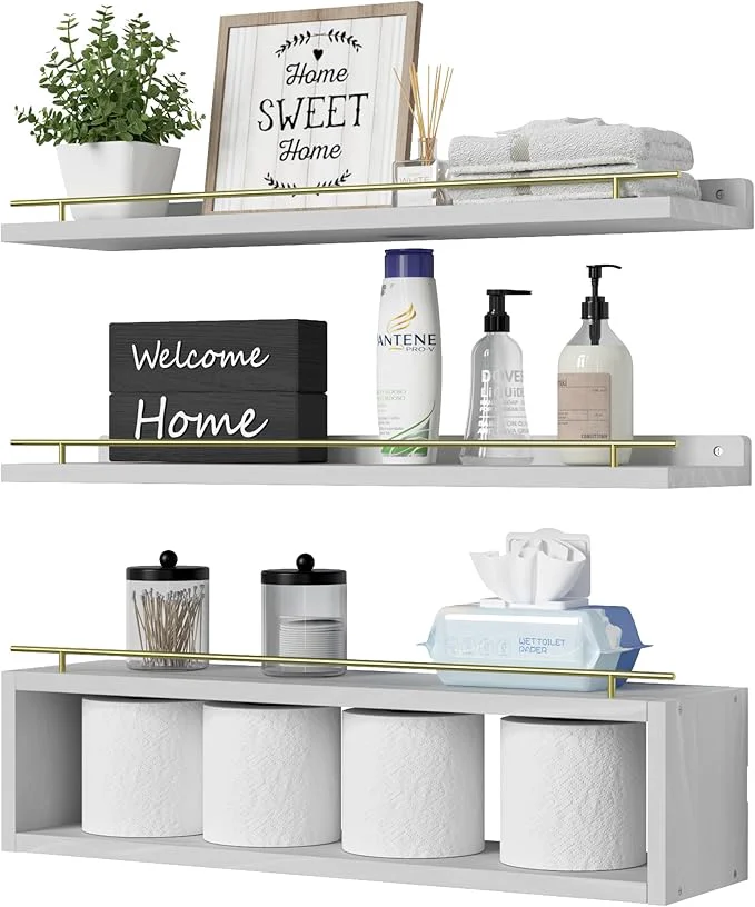 Original Design WOPITUES Floating Shelves for Wall 24 inch Optimized
