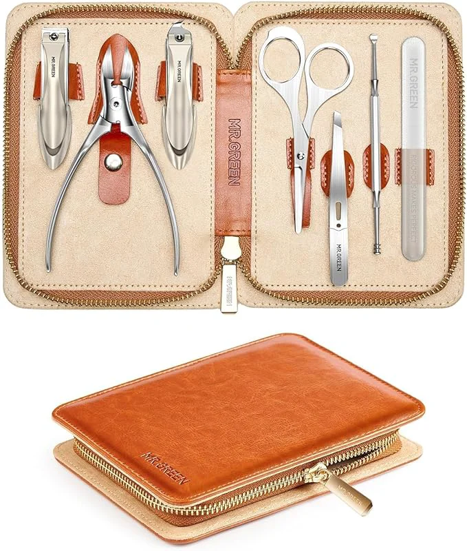 Enhanced MR.GREEN 7 in 1 Manicure Set German Stainless Steel Anti-Splash Nail Clippers Trusted