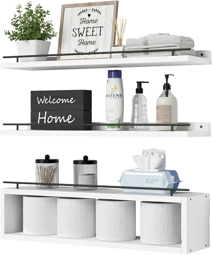 Effective WOPITUES Floating Shelves for Wall 24 inch Organic
