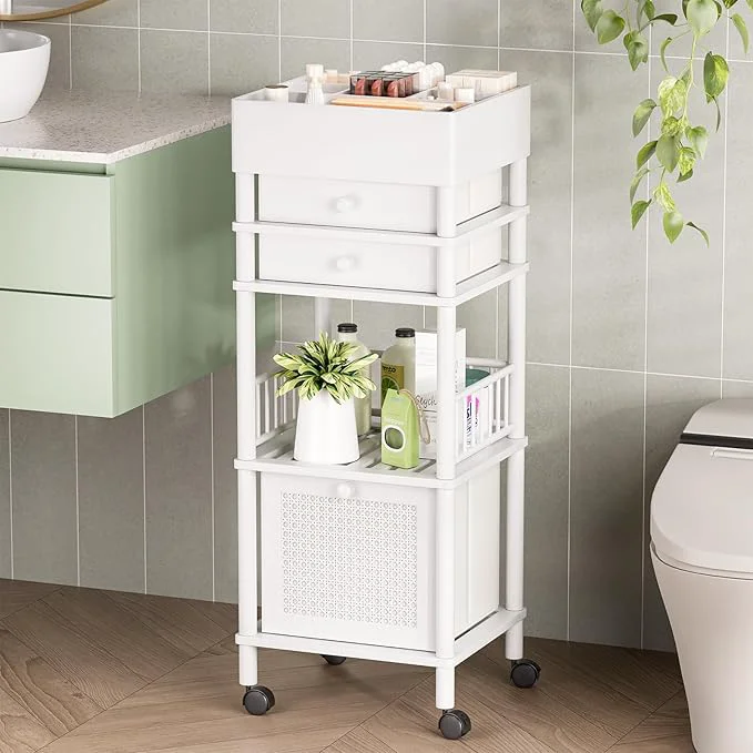 Convenient Amazer Bamboo Makeup Organizer Cart World-Class