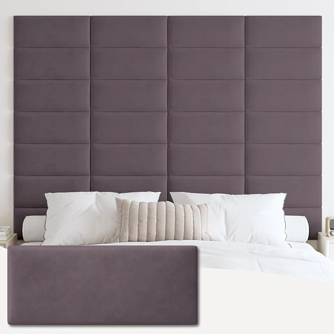 Green IFNOW Wall Mounted Headboard Peel and Stick Panels Dark Purple Queen Upholstered 3D Soundproof Acoustic Panels Reusable and Removable Padded Leather Bed Headboard 6 Panels 9.84 quot x 23.62 quot Fine Crafted