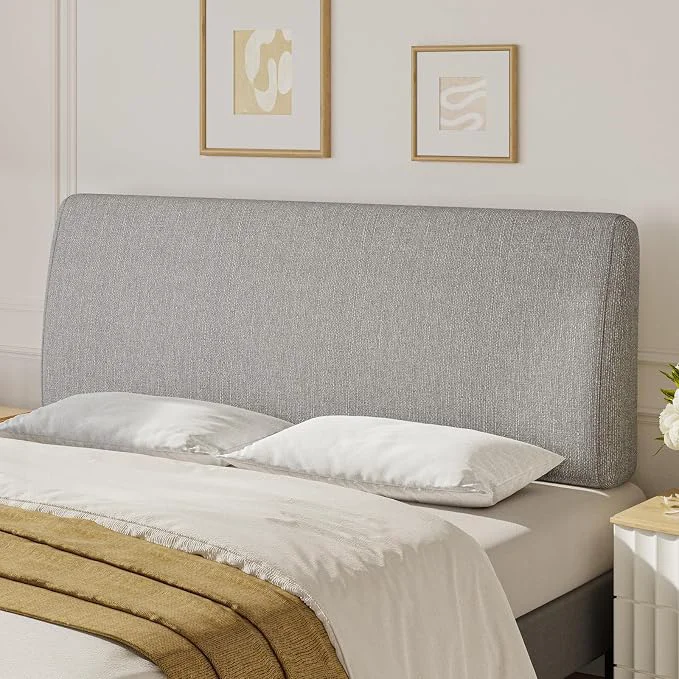 Official 4.7 Upholstered Headboard for Queen Size Bed No Drill Needed 5 Min Assembly Headboard for 8–14 Inch Mattress for Renters Dorm Kids Pet Linen Gray Prestigious