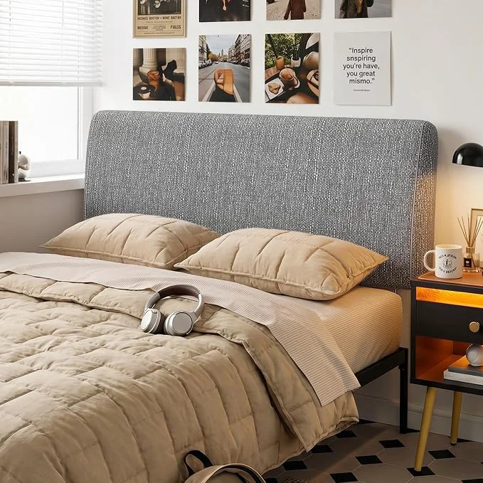 Efficient 4.7 Upholstered Headboard for Full Size Bed No Drill Needed 5 Min Assembly Headboard for 8–14 Inch Mattress for Renters Dorm Kids Pet Linen Gray Smart