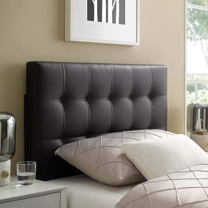 Long-Lasting Modway Lily Tufted Faux Leather Upholstered Twin Headboard in Brown Artisan
