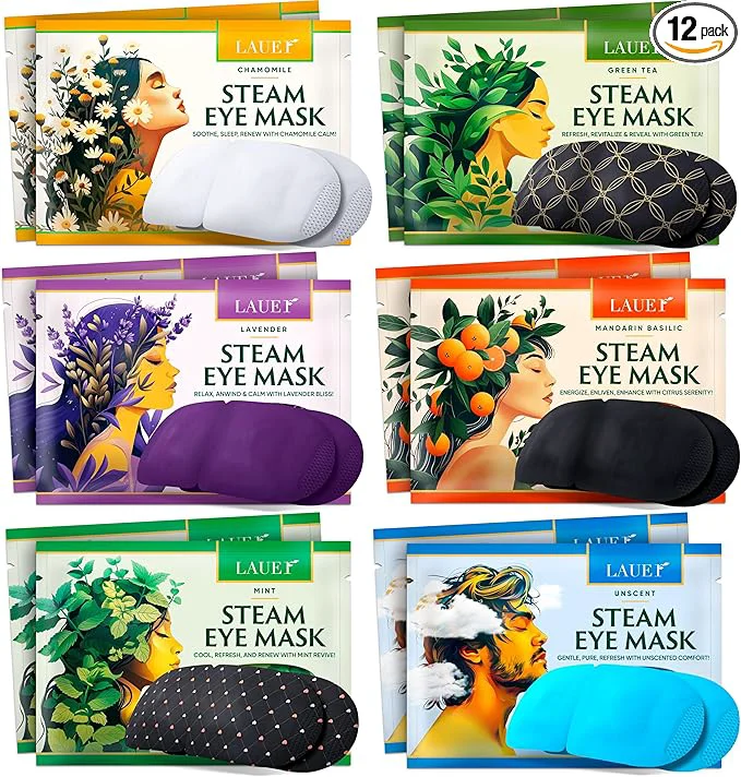 High-Quality Heated Eye Steam Mask Dry Eyes Self Warm Compress Dark Circles Puffiness Set of Fashionable
