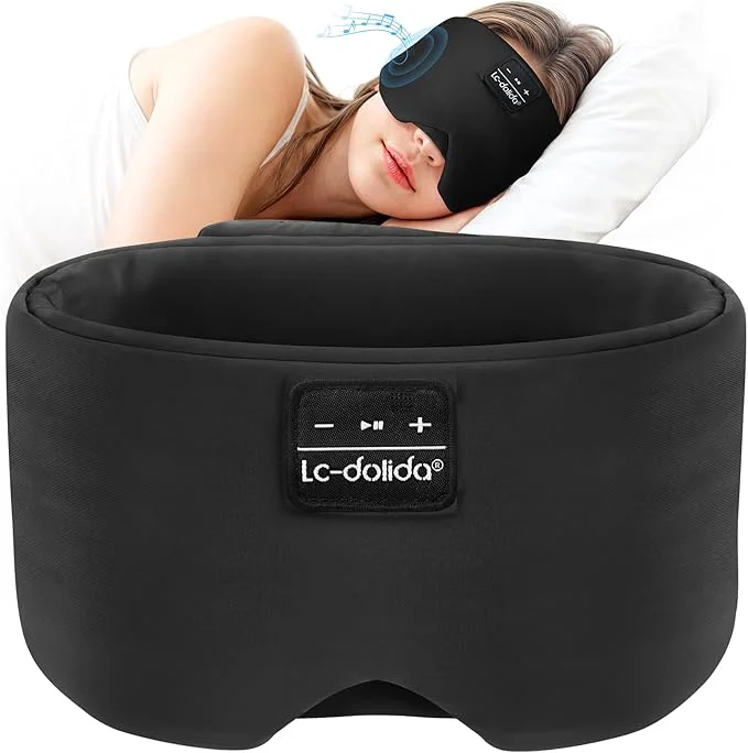 Fashionable LC-dolida Sleep Mask with Bluetooth Headphones Ice Silk Sleep Headphones with Official