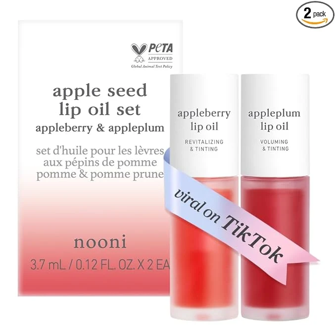 Next-Generation NOONI Vegan Appleseed Lip Oil Set Optimized