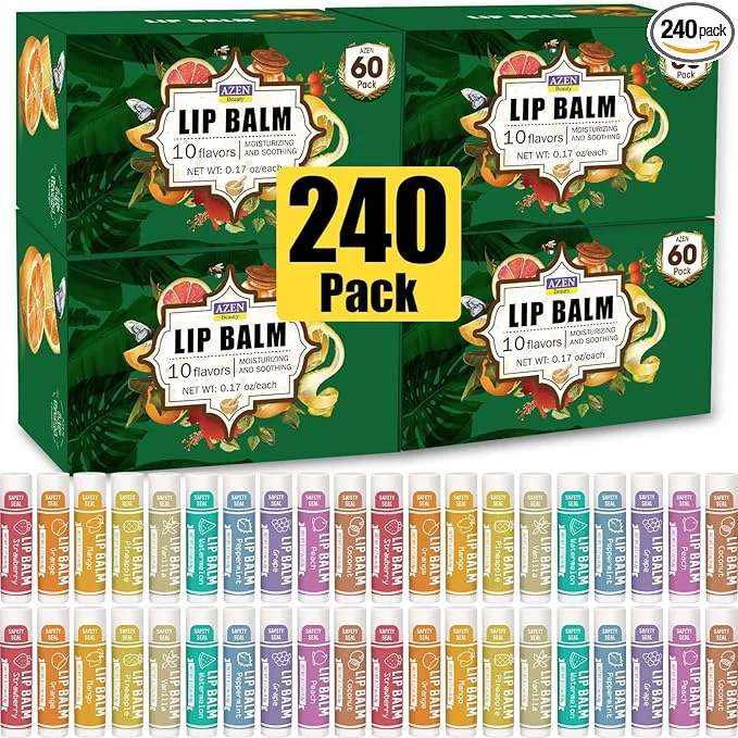 Contemporary AZEN 240 Pack Lip Balm Natural Lip Balm Bulk Lip Care Product Moisturizing High-Grade
